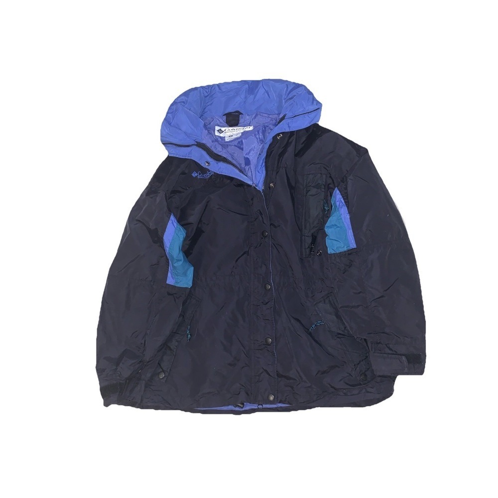 Vintage Womens Columbia Windbreaker Jacket Foldable Hood size M